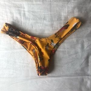 Yellow thong bikini bottoms